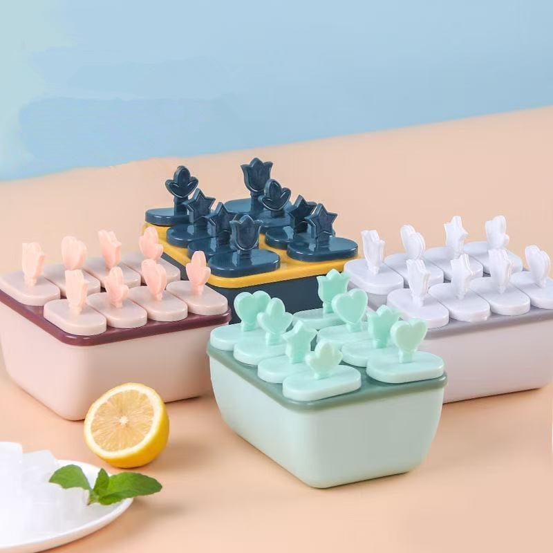 Popsicle Mould Tray 8 Cell Ice Cream Maker Multi Cell Reusable DIY Freezer Kitchen Tool For Kids Summer Party Treats
