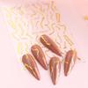 3D Golden Wavy Line Nail Sticker Marble Rainbow Swirl Stripe Tape Winter French Graphic Slider Decor Foils
