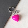 Black Transparent Puffy Heart Charms Keychain Grunge Fashion Bag Backpacks Hanging Ornament Car Key Chain for Women