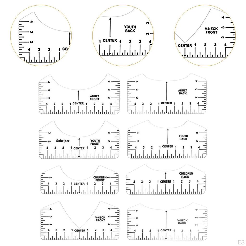 T Shirt Ruler Guide Set for Vinyl Design Placement