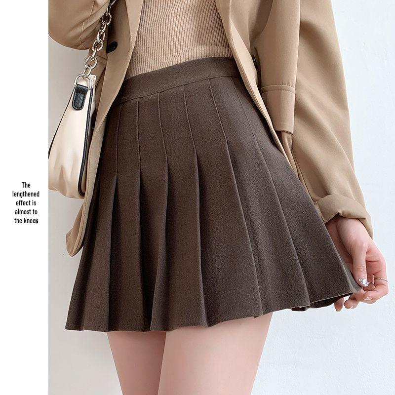 New 2024 Women's High Waist Black Pleated A-line Skirt - Short, Slimming, Summer to Autumn Style