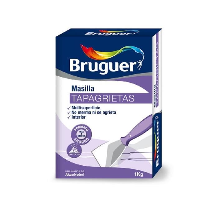 Mastic recouvre fissures - Bruguer - 1 kg - Poudre - Intérieur - Blanc