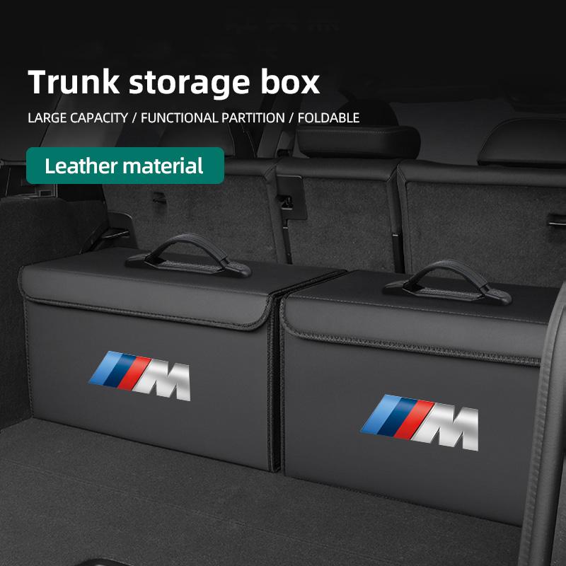 Large Capacity Leather Car Trunk Organizer Box Interior Toolbox For BMW X1 X2 X3 X5 X4 X6 X7 G30 G20 G32 G11 G12 F40 F30 F20 F10 QS4