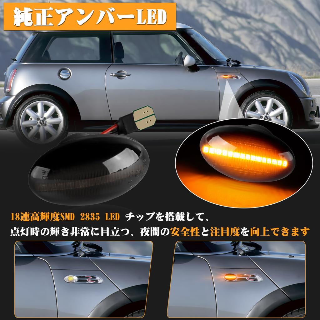 POPMOTORZ LED Side Marker R50 R53 R52 Blinking Turn Signal Side Turn Signal for Mini Mini One Cooper Cooper S Convertible Light Vehicle Inspection