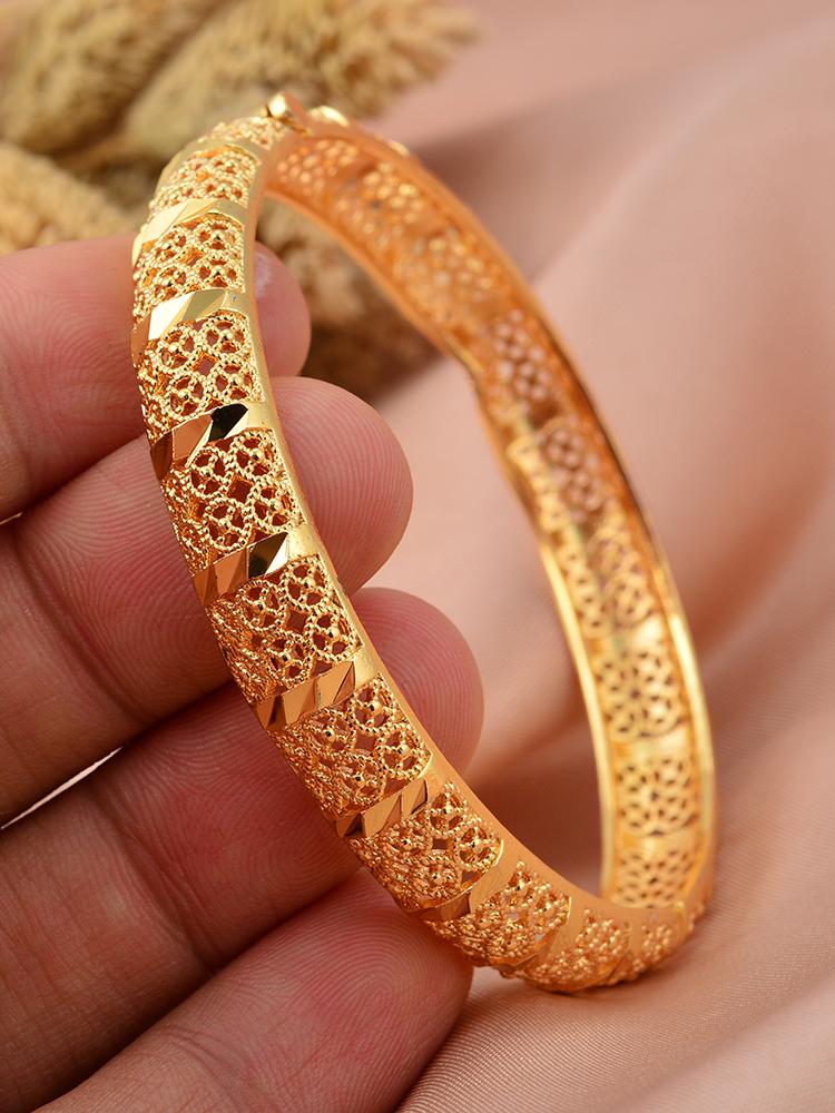 Dubai Gold Color Bangles for Women Dubai Bride Wedding Ethiopian Bracelet Africa Bangle Arab Jewelry Gold Charm Bracelet