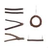 6x Percha para Pájaros Soporte Juguete Colgante de Entrenamiento Palo de Madera Árbol para Afilar Garras Rama Estante Juguetes para Masticar Morder