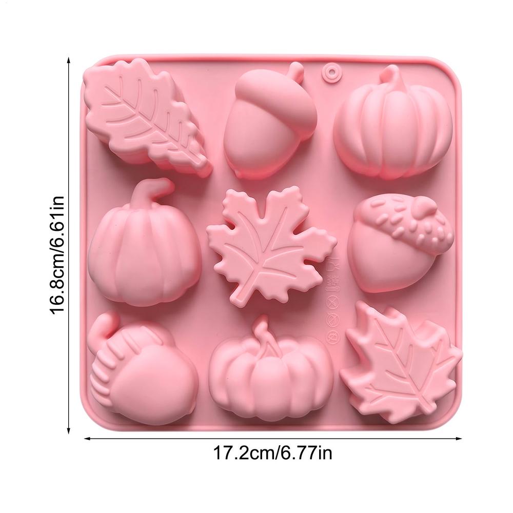 Silicone Molds For Baking 9-Cavity Silicone Baking Pans Cupcake Molds Fall Decor Maker Craft Supplies For Thanksgiving Halloween