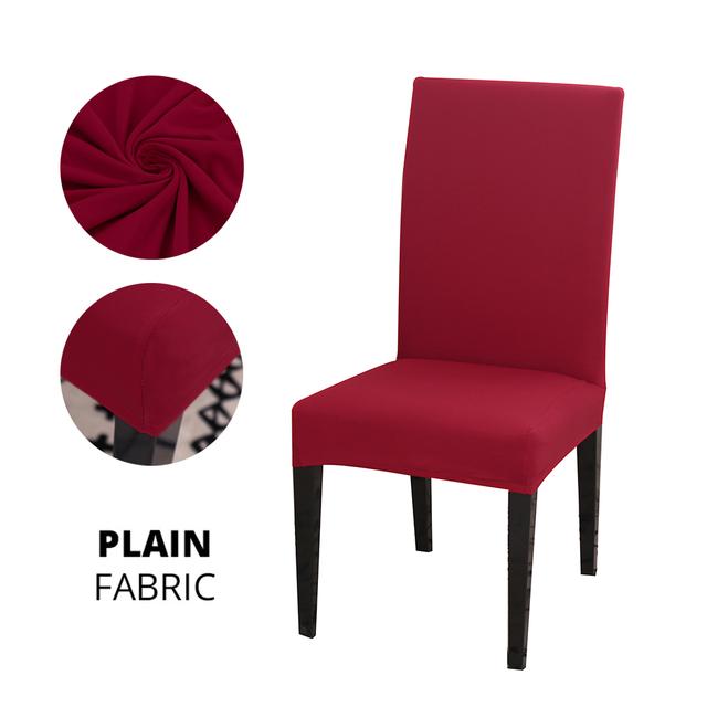 Ensfarget Stoltrekk Stretch Spandex Slipcover Protector For Kjøkken Stol Sete Hotell Bankett Bryllup Spisestue 1 /2 /4 /6 Stk
