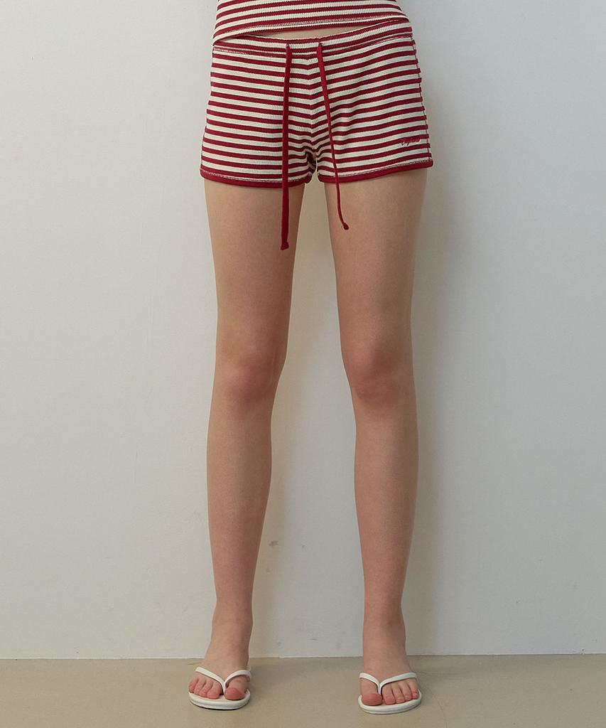 City Breeze Jersey Striped Shorts_Red