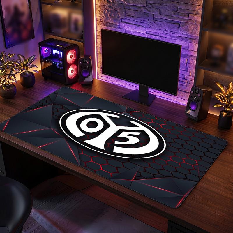 Mainz FC Theme Pattern Mouse Pad, Soccer Logo Design XXL Gaming Desk Mat Non-Slip Computer Mouse Pad