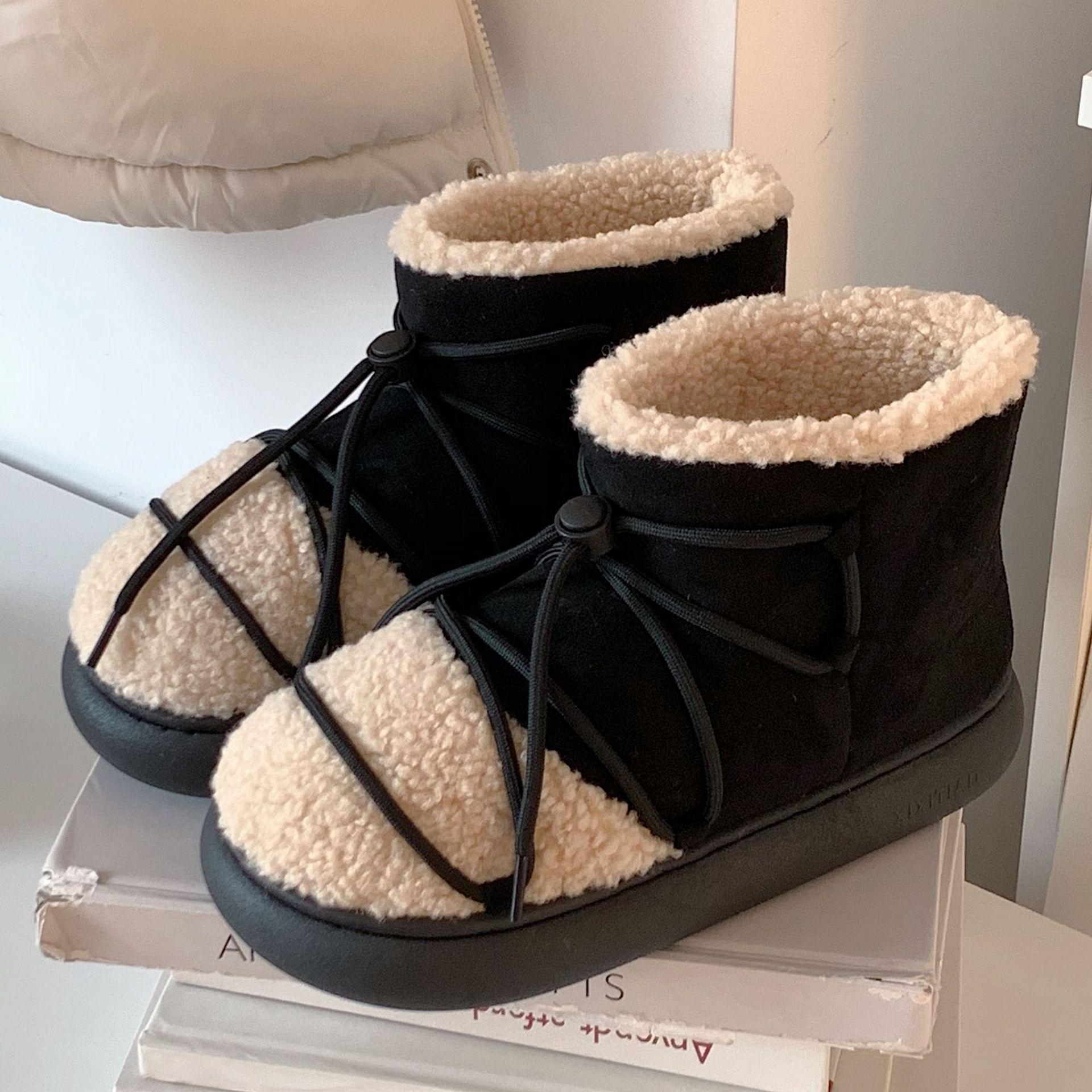 

Comemore Winter Snow Boots 2024 Design Women Platform Short Boot Fashion Light Comfortable Home Slipper High Top Hot Warm Shoes 40-41