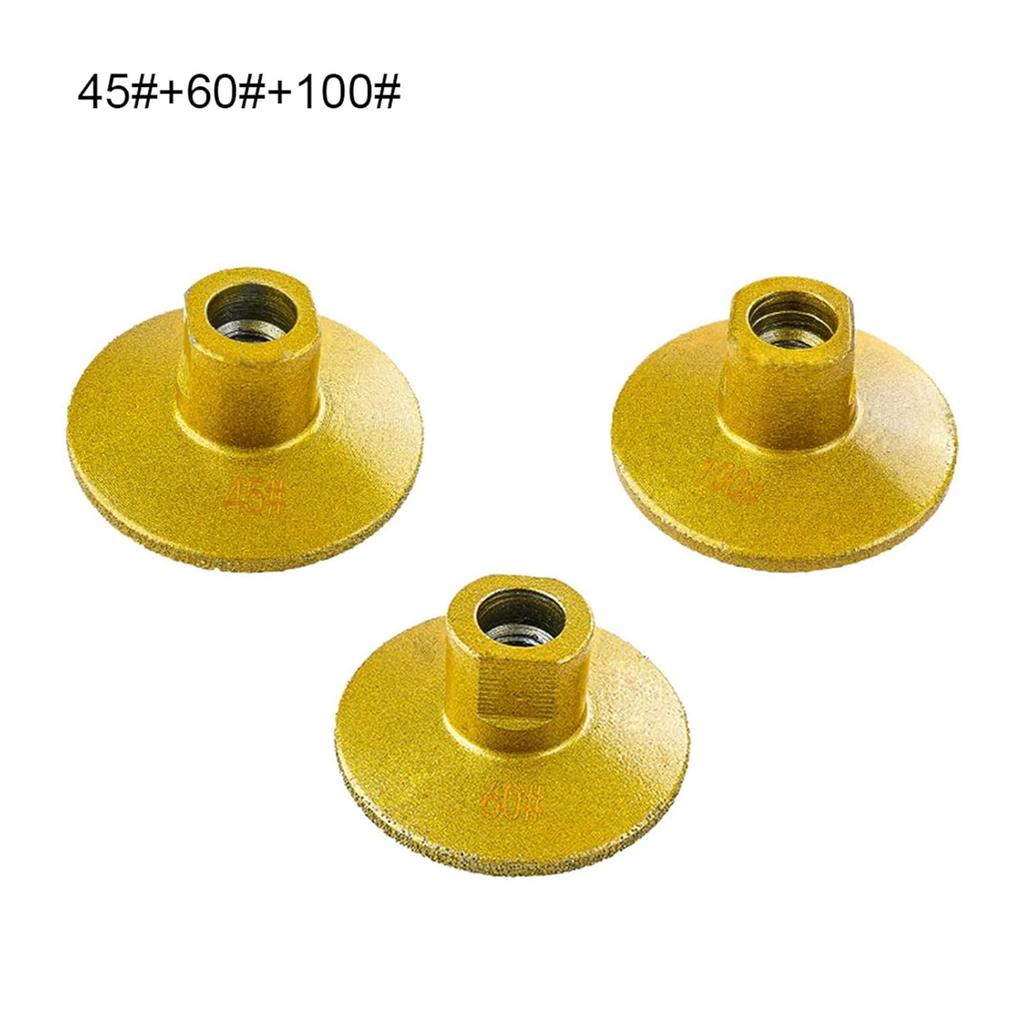 Brazed Flat Grinding Head 2-inch Angle Grinding Handle Quartz Stone Ceramic Tile Countertop Joint Polishing and Grinding Pad(3PCS)