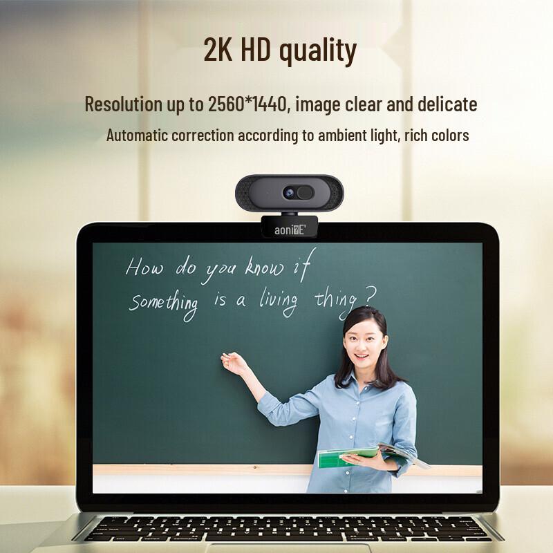 AONI A50 2K HD Autofocus USB Webcam with Dual Mics