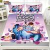 Set lenzuolo con angoli senza angoli K-Pop Demon Hunters Stampa 3 pezzi Misure multiple Camere da letto Dormitorio Copriletto Decorazione Lavabile in lavatrice