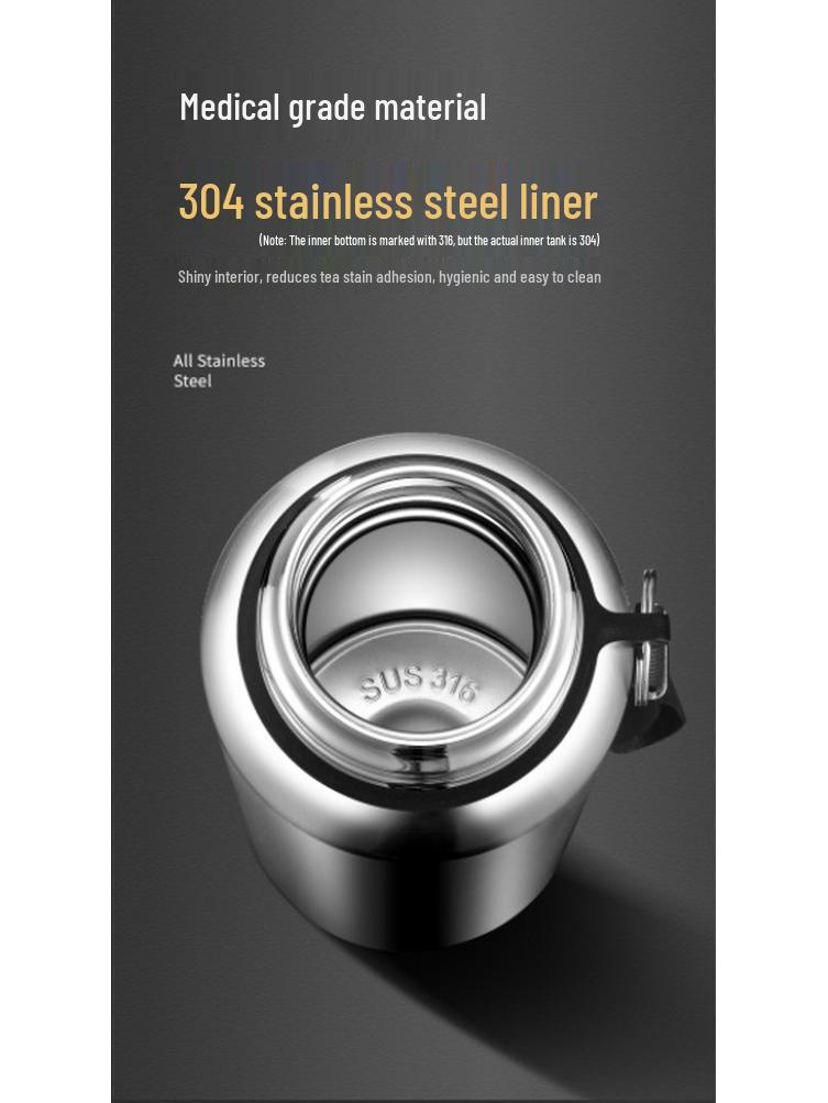 Large Capacity Stainless Steel Insulated Travel Kettle with Tea and Water Separation