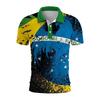 Brazil National Emblem 3d Printed Summer Button Down Collar Polod For Men Casual Tops Oversized Short Sleeve Trend Men Clothing