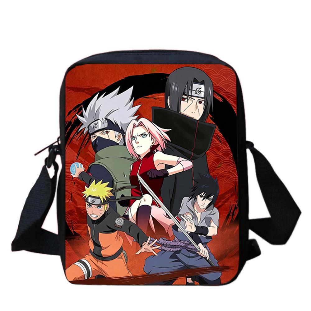 NARUTO Anime Kids Crossbody Bag,Lightweight&Durable, Adjustable Straps,Secure Zipper,for School & Daily Use,for Boys&Girls 5-11