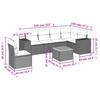 7-teiliges Gartensofa-Set mit Kissen aus grauem Poly-Rattan