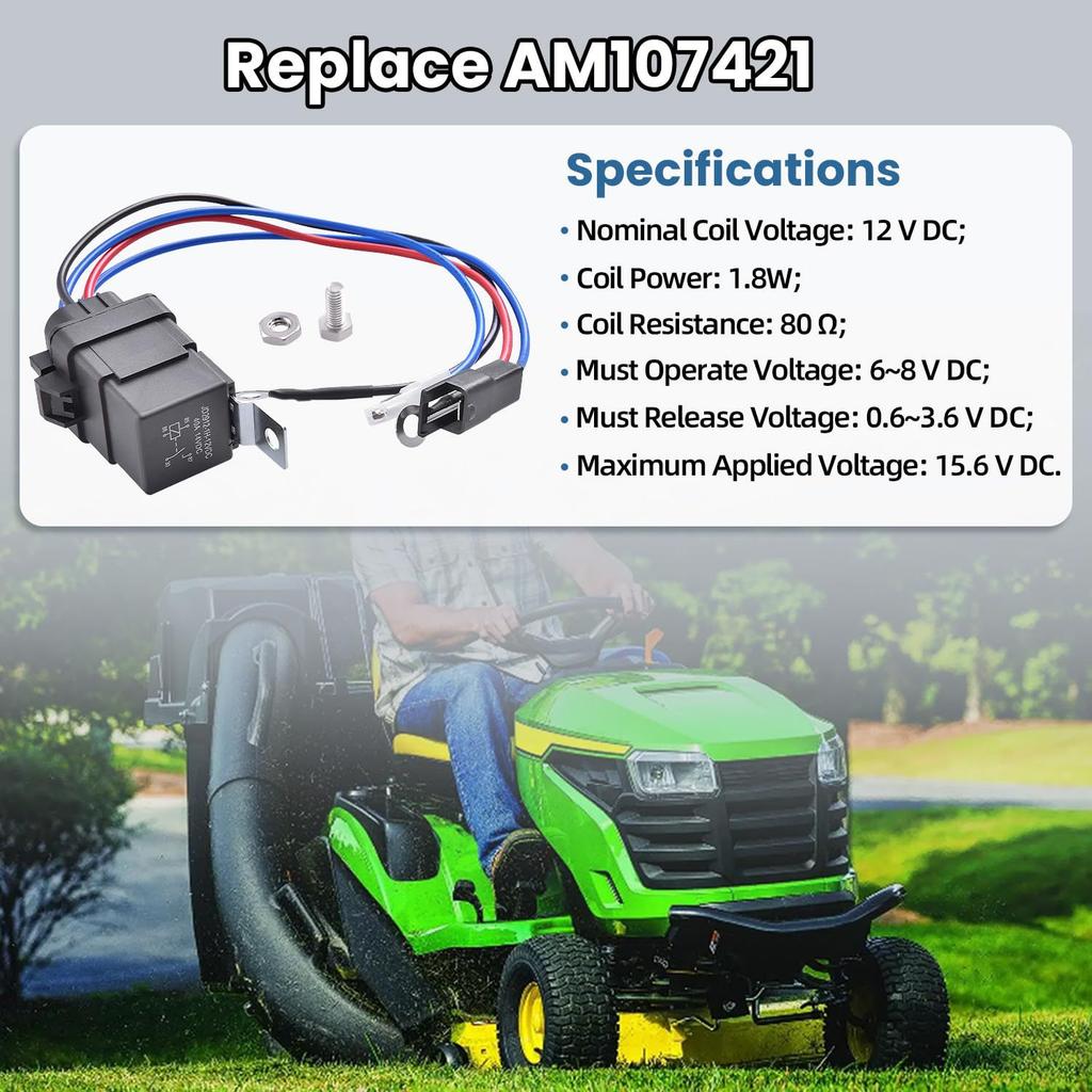 AM106304 AM107421 Start Relay Harness Relay Kit AM106304 Tractor Relay Harness Replacement for F510 F525 F910 F930