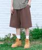 FILLUMINATE Side Tuck Bermuda Sweat Shorts - Brown