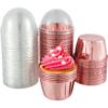 50/100Pcs 156ml Aluminum Foil Pudding Cup with Lids Disposable Mini Foil Cupcake Liners Containers Baking Mould Kitchen Supplies