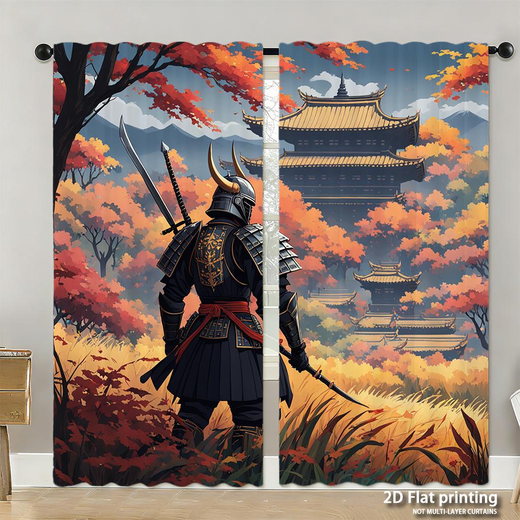 Piece Set High Definition Digital Printed Curtainsred Background Christmas Ornaments Snowman Festive Holiday Decorhome Deco Curtain Made Of Polyester