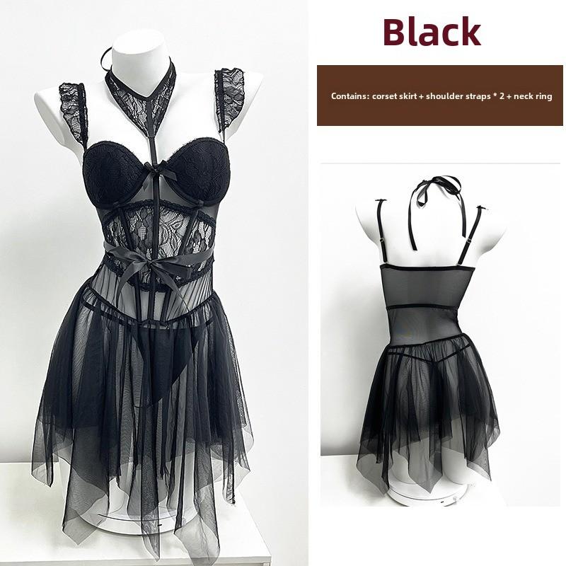 Fishbone Bra Pure Want To Wear Lace with Chest Pad Suspender Top with Short Bottom Vest Inside