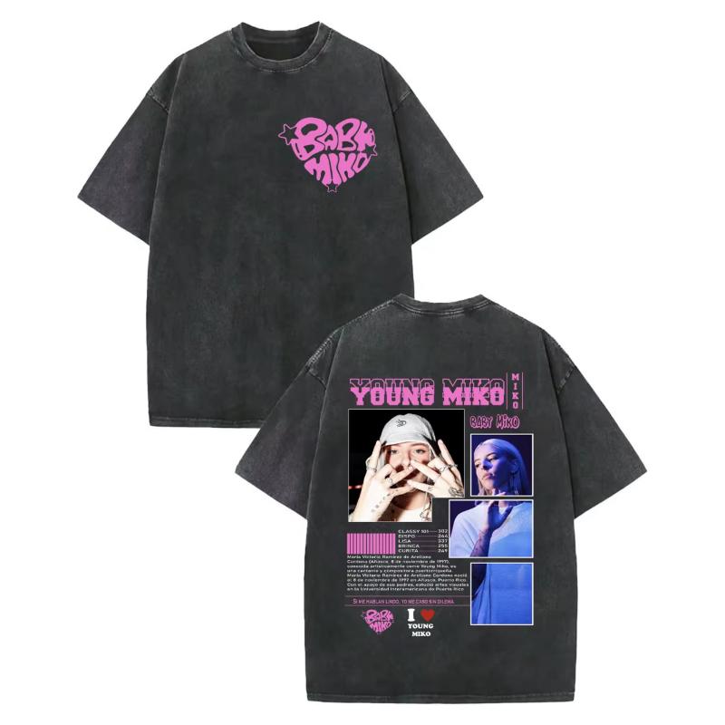Vintage Washed Young Miko Do Not Disturb Album Graphic T Shirt Fashion Hip Hop Short Sleeve Tshirt Unisex Women Oversized Tshirts