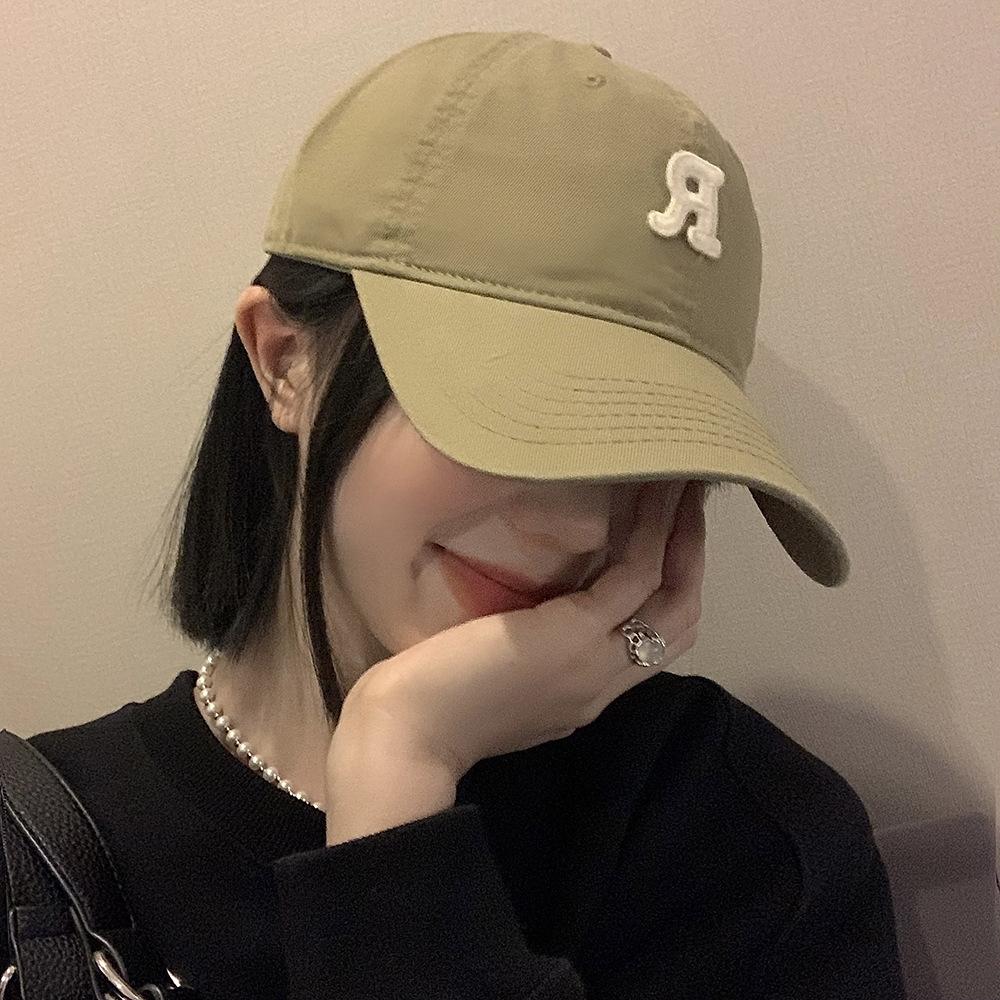 Wide Brim Baseball Cap Women's Summer Thin and Small Face Big Head Circumference Peaked Cap Versatile Soft Top Deep Top Beige Hat
