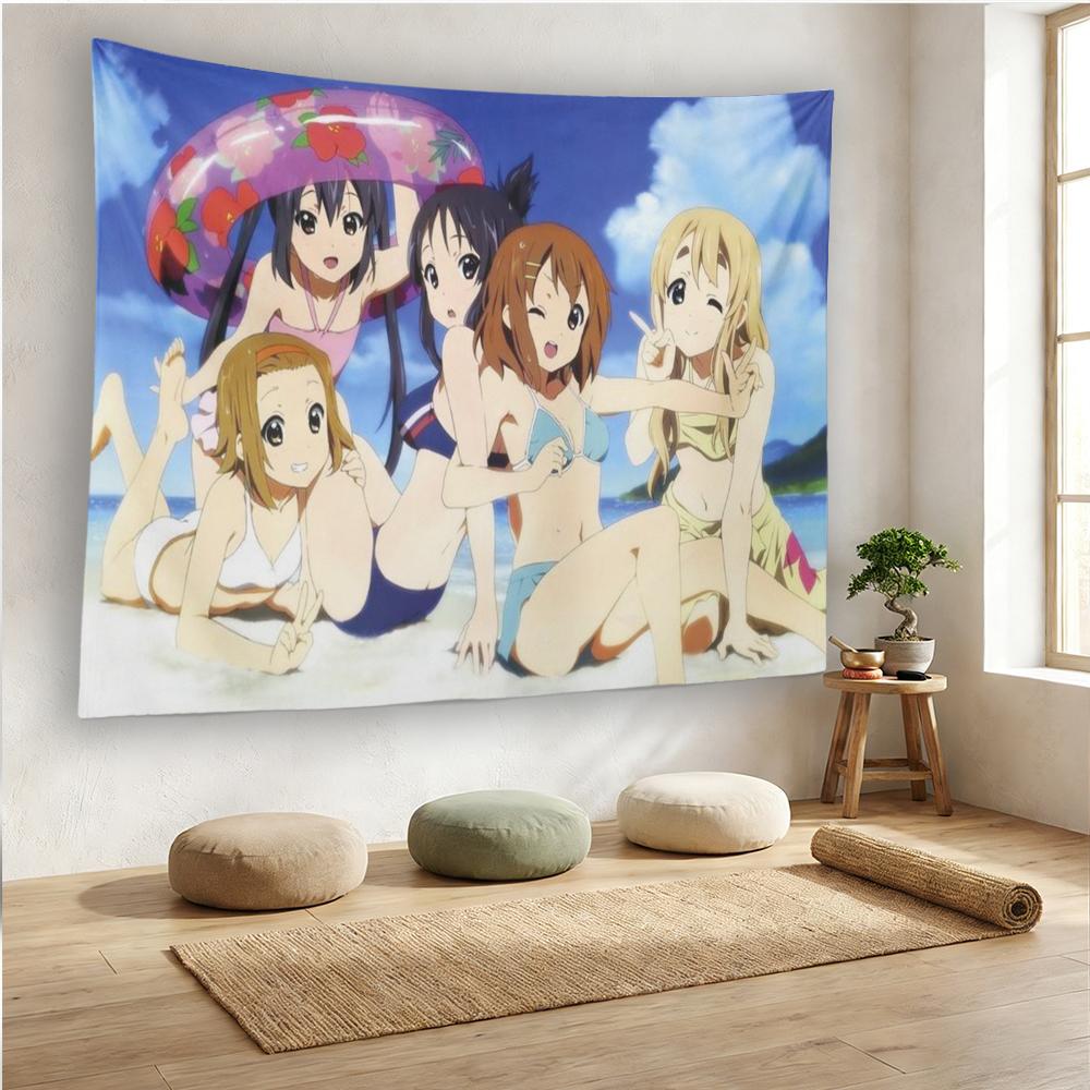 Hokago Tea Time Anime Beach Tapestry Wall Hanging for Bedroom Dorm Decor