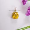 Natural Citrine Pendant, Prong Pendant, Square Gemstone Pendant, Engagement Pendant, 925 Sterling Silver Pendant