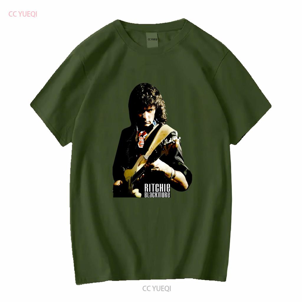 Ritchie Blackmore Deep Purple Pánské tričko Černé Všechny velikosti 1PT134 s dlouhým nebo krátkým rukávem vintage Vypraný top Pro každodenní nošení