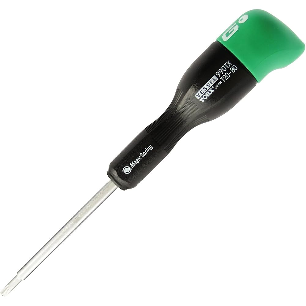 VESSEL Precision Torx Screwdriver, G-Grip, T20×80, 990TX