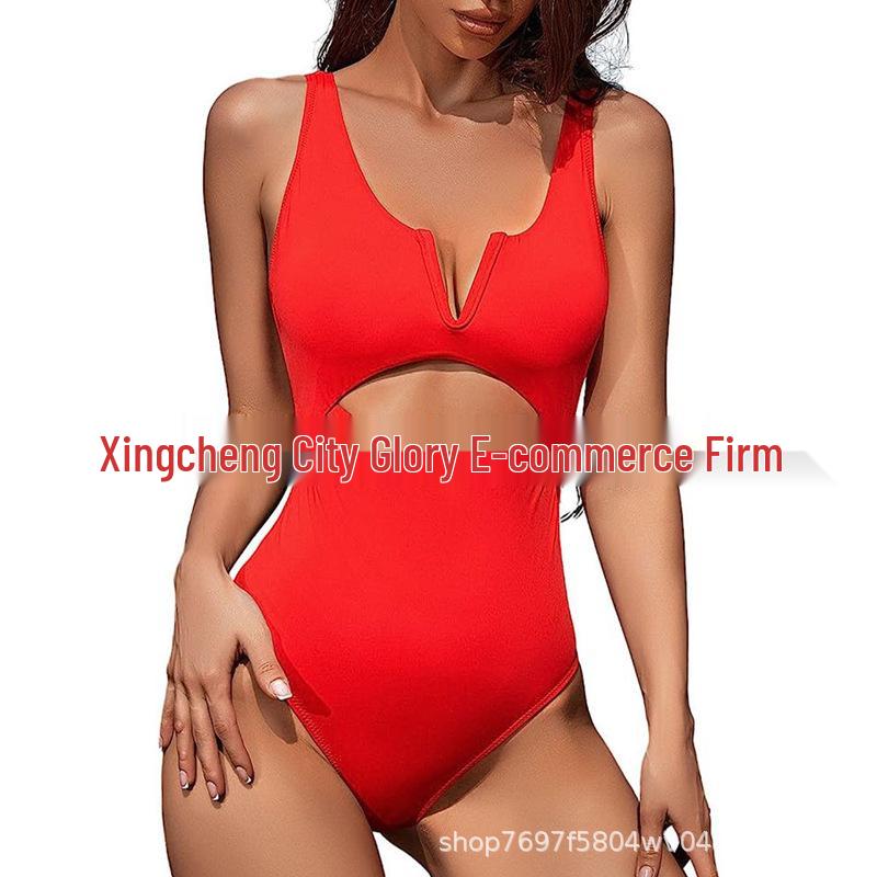 

Женский слитный купальник в европейском и американском стиле: Сексуальный, Легкий, Дышащий Слинг для Летнего Отдыха на Пляже S