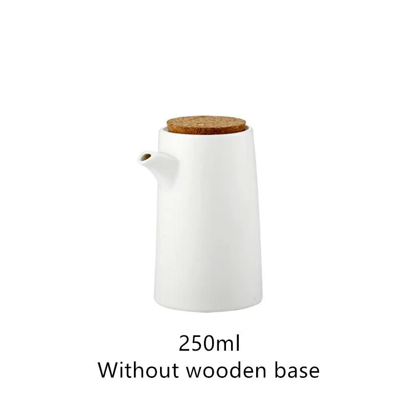 1/2Pcs Ceramic Oil Pot Spice Food Storage Jar with Airtight Seal Bamboo Lid Kitchen Accessories Organizing Tools for Soy Sauce