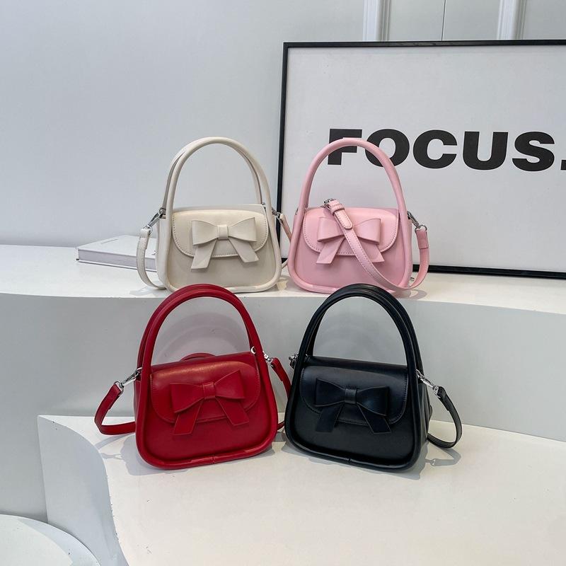 Portable small bag fashion women's bag new bow small square bag shoulder messenger bag
