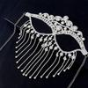 Full Face Masquerade Mask Veil Facial Jewelry Accessories Personality Rhinestone Mask  Party