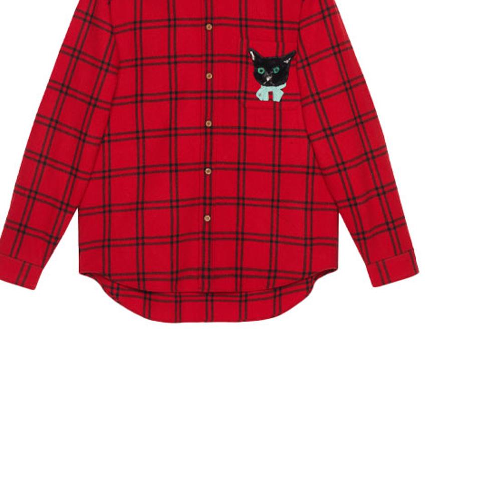 GUCCI Shirts Men's Red Lapel Moderate Other 663380-ZAHB1-6153