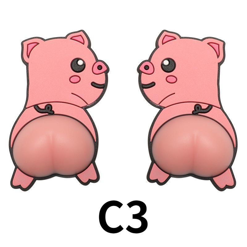 

1Pair 3D Animal Wall Stickers Car Sticker Car Door Collision Avoidance Cute Butt Body Anti-scratch Home Decor Anti-collision