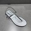Fashion new designer T-strap gladiator sandals women flat heel crystal narrow band sandalias mujer silver thong sandals big size 43