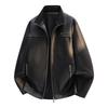 New men's PU leather jacket stand-up collar jacket loose casual locomotive jacket spring and autumn European and American men's leather jacket