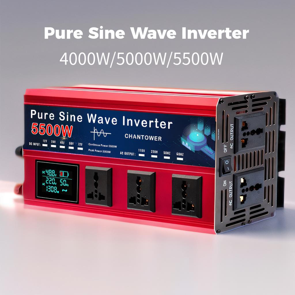 4000W/5500W Pure Sine Wave Inverter 12V 220V DC 12v/24v To AC 220v Voltage Converter Car Solar Power Inverter