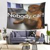 Polyester Wall Tapestry Dog Meme Art Funny Pet Lover Home Decor Canvas Hanging for Living Room Bedroom