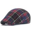Fashion Fine Stripe Lattice Berets Hat Women Men Spring Summer Plaid Visors Red Green Blue Duckbill Herringbone Flat Cap