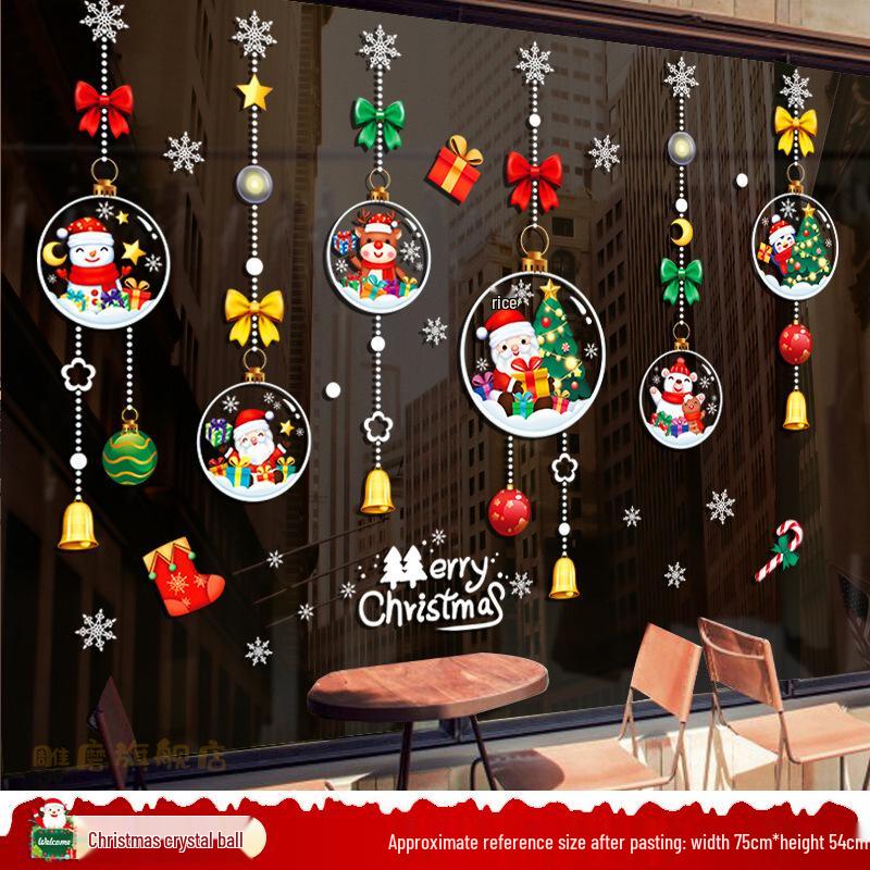 Santa Claus Christmas Window Clings - Tree, Door Stickers & Ornament Decor