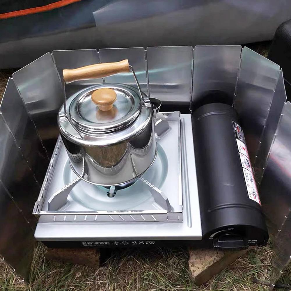 8/9/10/12/14/16 Plaques Réchaud de Camping Pliable Pare-vent Réchaud à Gaz Pare-vent Léger Cuiseur de Pique-nique Extérieur Pare-vent