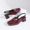 Fashion Retro Women Sandals Fashion Low-heeled Shoes Comfortable Suede Office Ladies Shoes High Quality Slip On Woman Flat Sandals