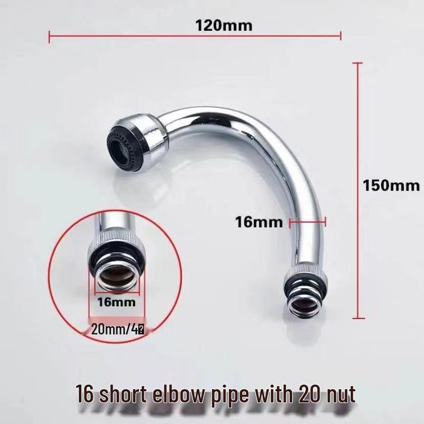 Universal Stainless Steel Kitchen Faucet Spout, Single Handle, Cold/Hot Swivel, Large Bend for Sink Repair