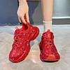 Starry Rhinestones Thick-soled Dad Shoes for Women Autumn and Winter Heavy-duty Hot Rhinestone Sports Shoes for Women