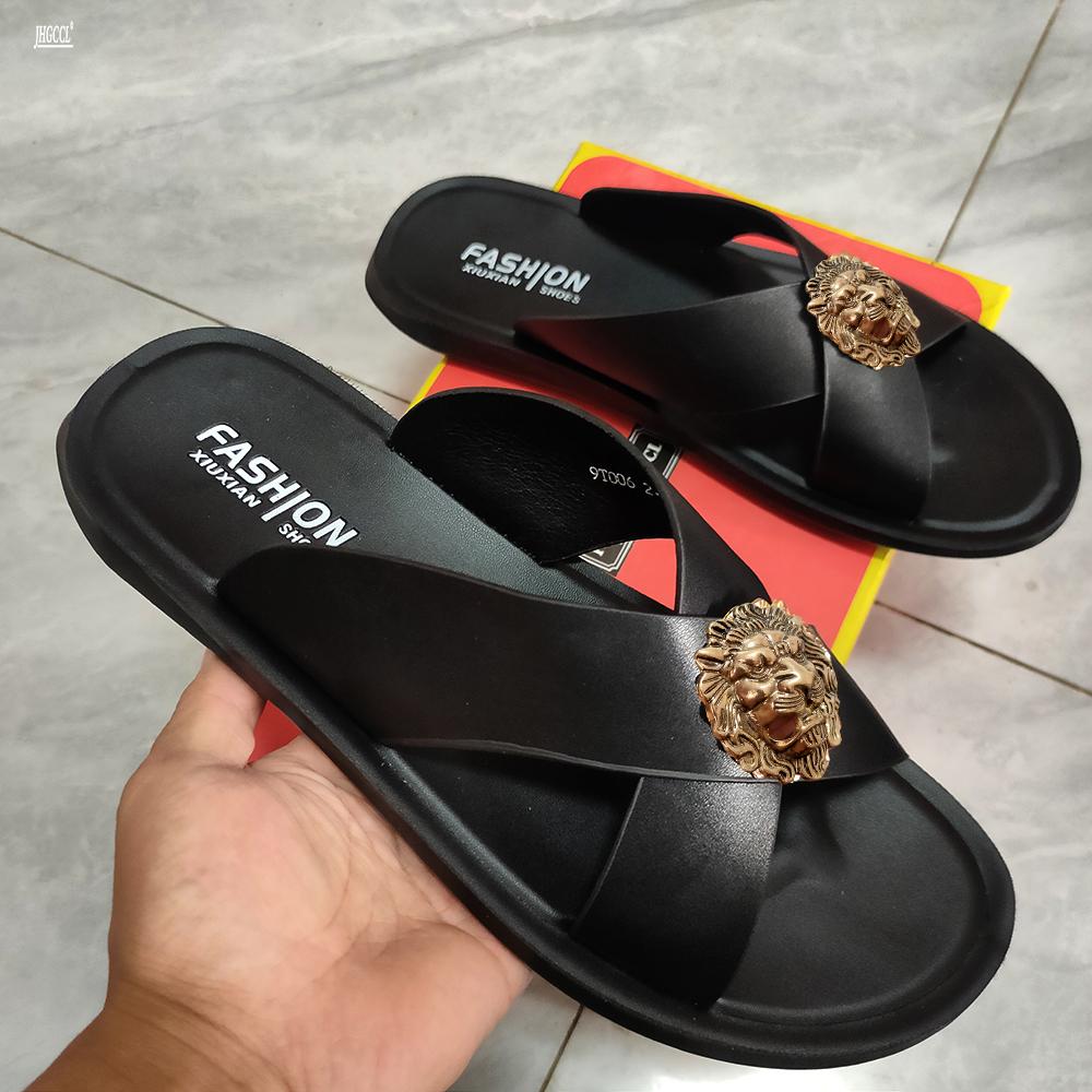 

Fashion New style flip-flops for men Cowhide casual slippers designer leather beach shoes women s Plus size 46, 47, sandals women 36